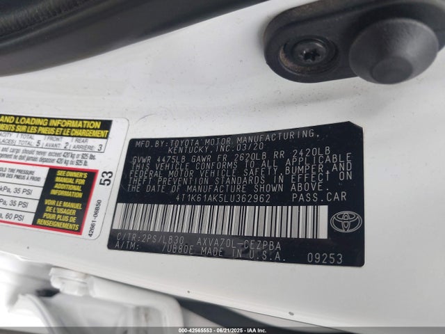 4T1K61AK5LU362962 Toyota a25a-fks
