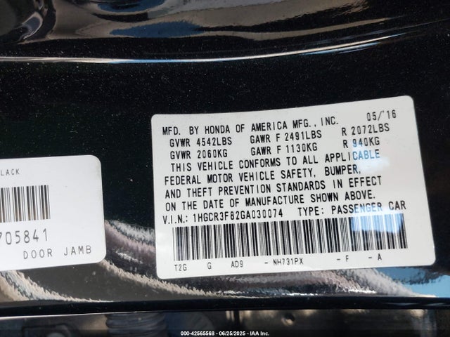 1HGCR3F82GA030074 Honda j35y1