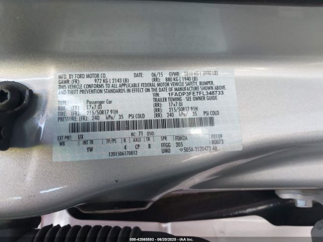 2015 FORD FOCUS 1FADP3FE7FL348733 Photo 8
