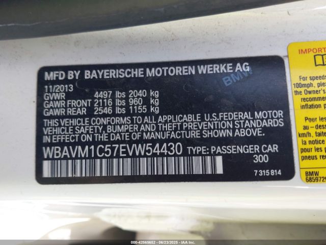 WBAVM1C57EVW54430 BMW 2014