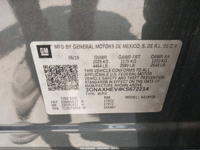 2019 CHEVROLET EQUINOX 3GNAXHEV4KS672214 Photo 8