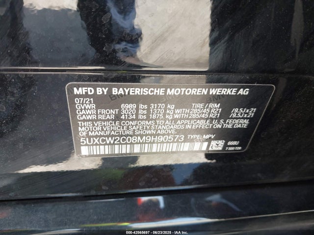 5UXCW2C08M9H90573 BMW X7