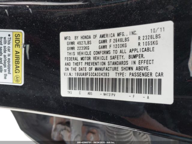 2012 ACURA TL 19UUA9F50CA004393 Photo 8