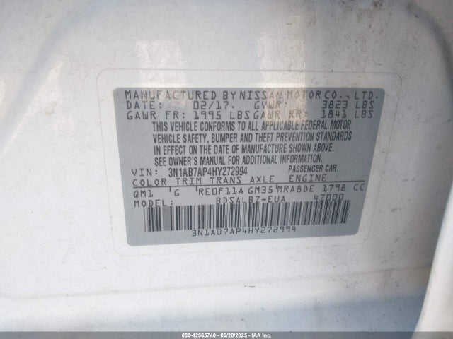 3N1AB7AP4HY272994 Nissan 2017