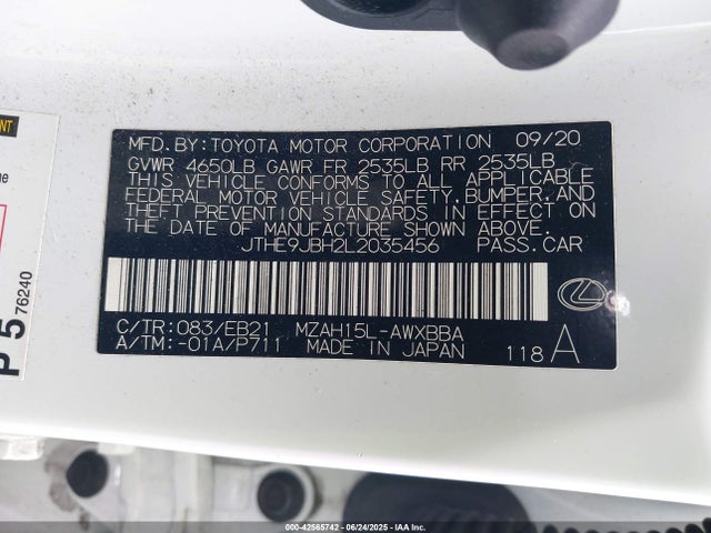 JTHE9JBH2L2035456 Lexus m20a-fxs, 3nm, 1mm