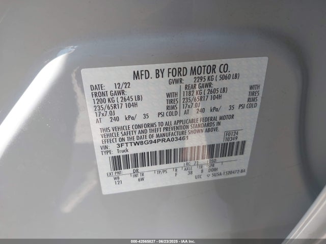 Ford 2023 2023 3FTTW8G94PRA03461 Image 9