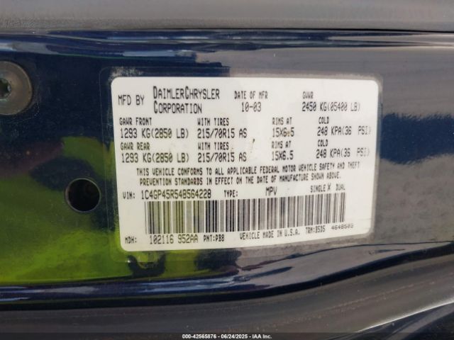 2004 CHRYSLER TOWN & COUNTRY 1C4GP45R54B564228 Photo 8