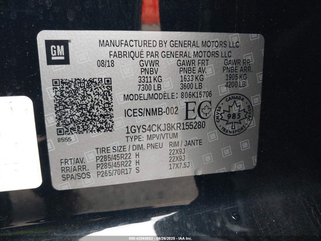 2019 CADILLAC ESCALADE 1GYS4CKJ8KR155280 Photo 8
