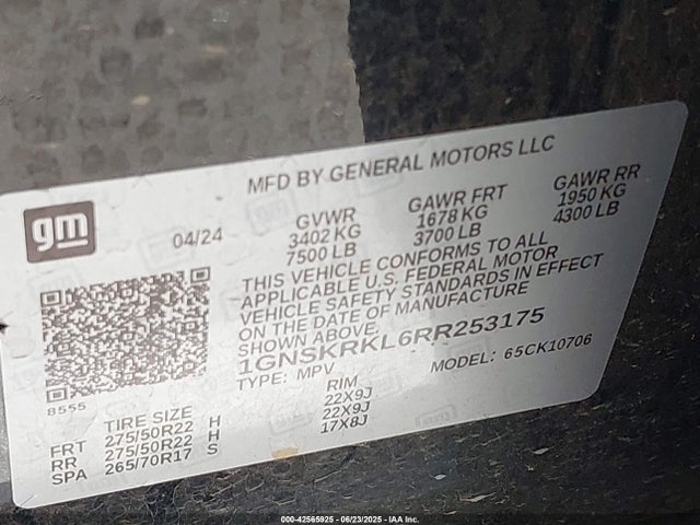 1GNSKRKL6RR253175 Chevrolet l87