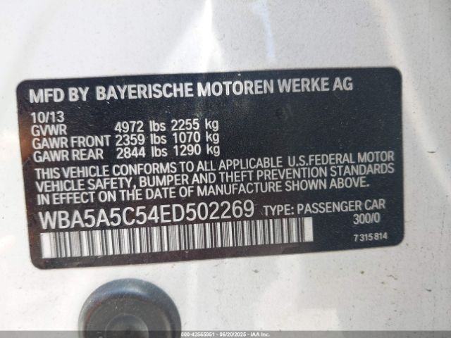 WBA5A5C54ED502269 BMW 2014