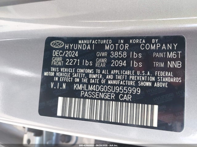KMHLM4DG0SU955999 Hyundai mpi nu pe