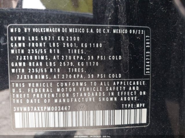 2023 VOLKSWAGEN TIGUAN 3VVMB7AXXPM003447 Photo 8