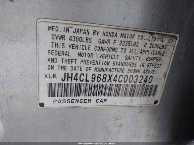 2004 ACURA TSX JH4CL968X4C003240 Photo 8