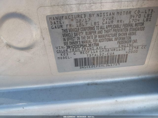2017 NISSAN VERSA NOTE 3N1CE2CP5HL361759 Photo 8