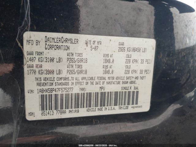2007 CHRYSLER ASPEN 1A8HX58P47F575277 Photo 8