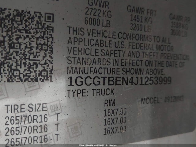 1GCGTBEN4J1253999 Chevrolet lgz - di: direct injection, vvt: variable valve timing, alum, var2, gen2