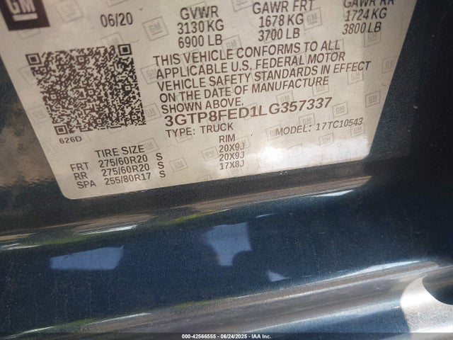 3GTP8FED1LG357337 GMC l84 - di, dfm, alum, gen 5, var 2