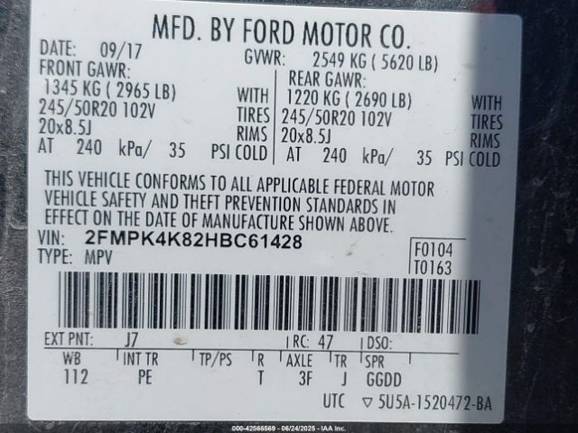 2017 FORD EDGE 2FMPK4K82HBC61428 Photo 8