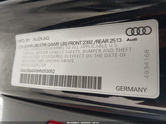 2017 AUDI A4 WAUDNAF49HN053052 Photo 8