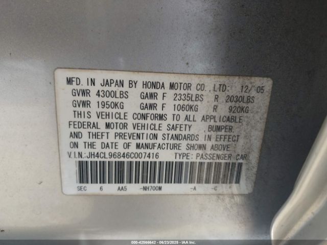 2006 ACURA TSX JH4CL96846C007416 Photo 8