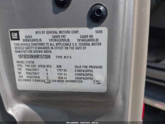 2006 CADILLAC ESCALADE 1GYEC63N96R157399 Photo 8