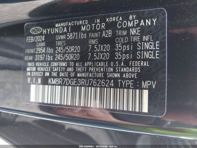 2024 HYUNDAI PALISADE KM8R7DGE3RU762624 Photo 8