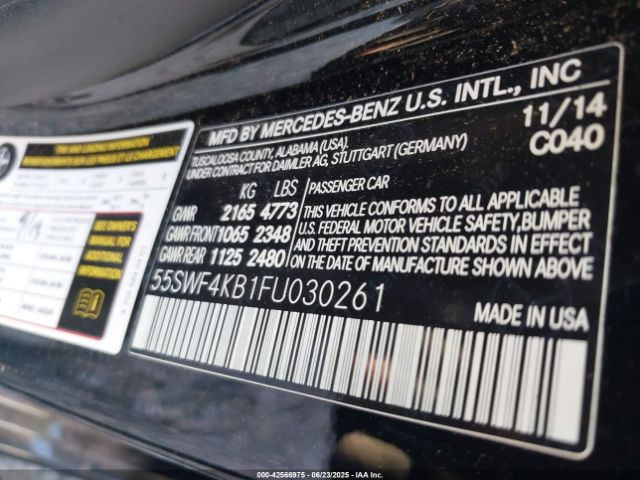 2015 MERCEDES-BENZ C 300 55SWF4KB1FU030261 Photo 8