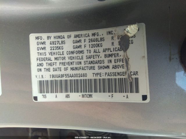 2010 ACURA TL 19UUA9F55AA002460 Photo 8
