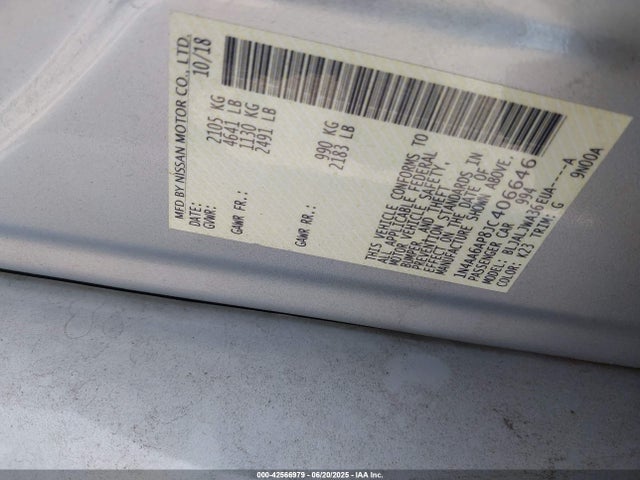 Nissan Maxima 2018 1N4AA6AP8JC406646 Image 9
