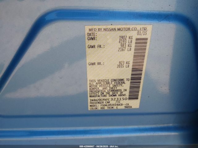 2015 NISSAN LEAF 1N4AZ0CPXFC323150 Photo 8