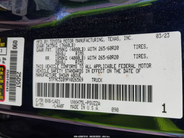 2023 TOYOTA TUNDRA HYBRID 5TFNC5DB9PX026569 Photo 8