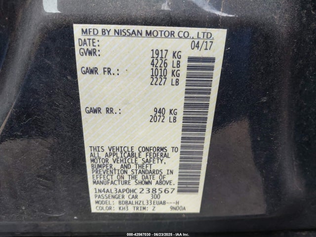 Nissan 2017 2017 1N4AL3AP0HC238567 Image 9