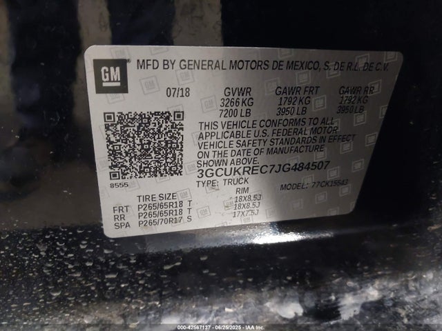 3GCUKREC7JG484507 Chevrolet l83 - sidi: spark ignited direct injection, vvt: variable valve timing, afm, e85 max, alum