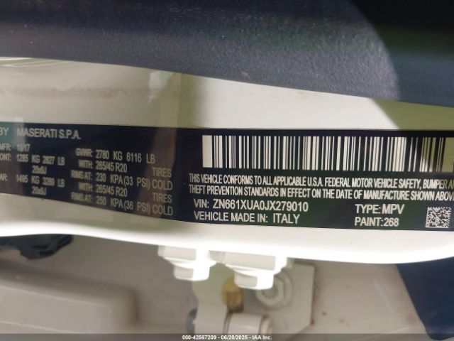 2018 MASERATI LEVANTE ZN661XUA0JX279010 Photo 8