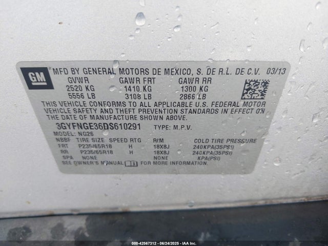 2013 CADILLAC SRX 3GYFNGE36DS610291 Photo 8