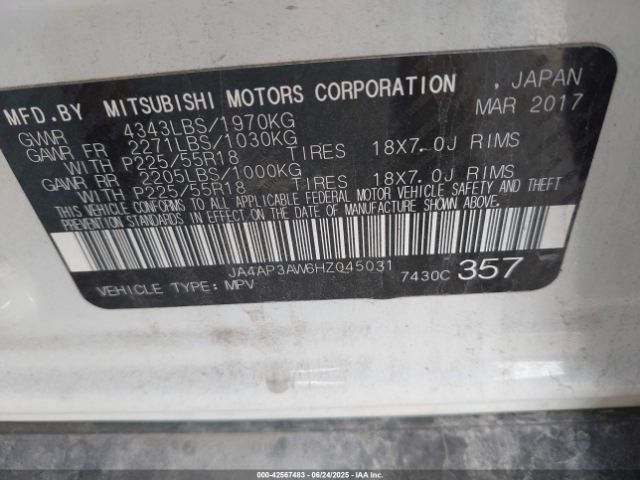 2017 MITSUBISHI OUTLANDER SPORT JA4AP3AW6HZ045031 Photo 8