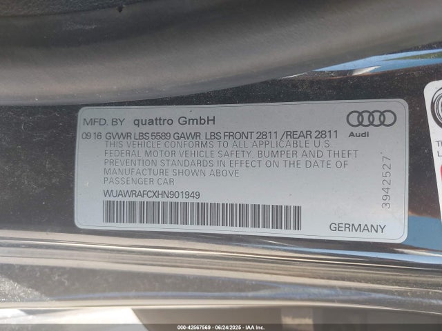 2017 AUDI RS 7 WUAWRAFCXHN901949 Photo 8