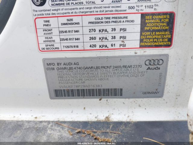 2009 AUDI A3 WAUKF78P29A016383 Photo 8