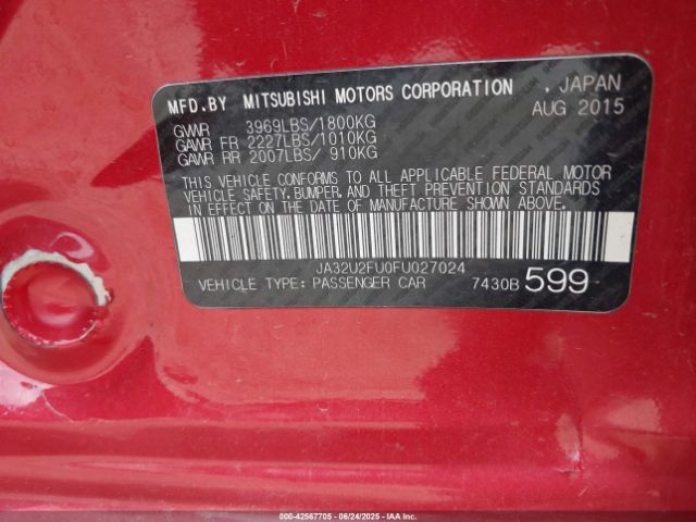 2015 MITSUBISHI LANCER JA32U2FU0FU027024 Photo 8