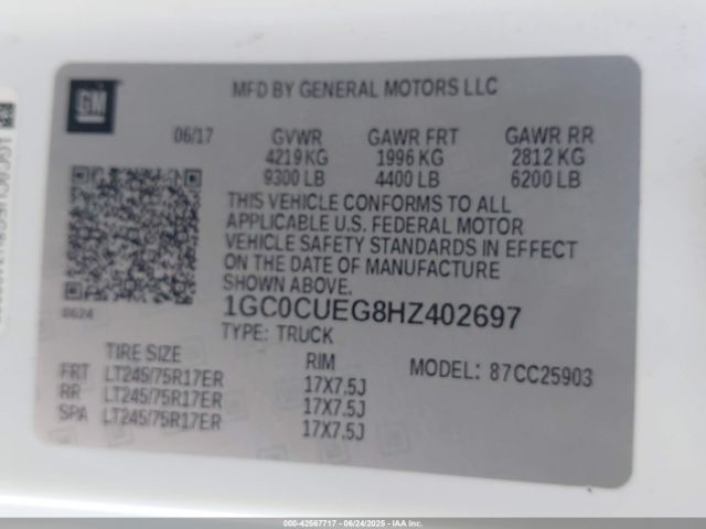 2017 CHEVROLET SILVERADO 2500HD 1GC0CUEG8HZ402697 Photo 8