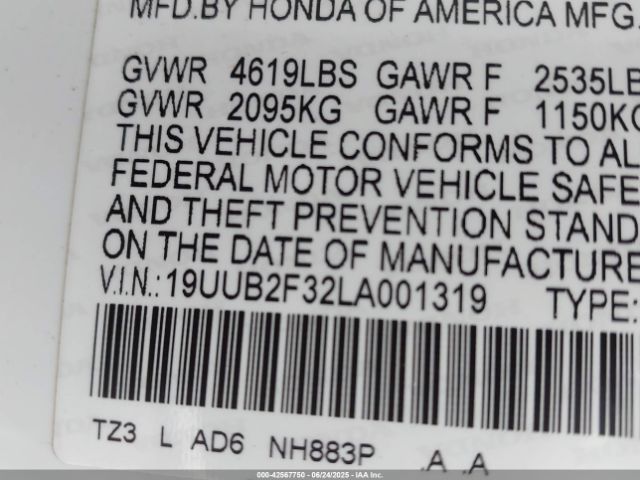 2020 ACURA TLX 19UUB2F32LA001319 Photo 8