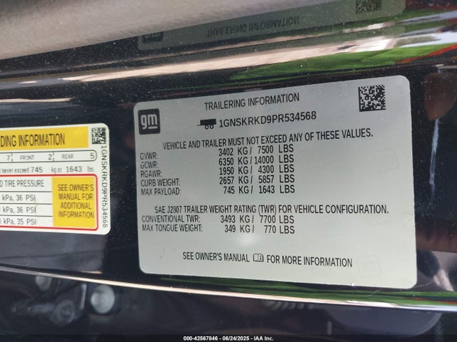 1GNSKRKD9PR534568 Chevrolet l84