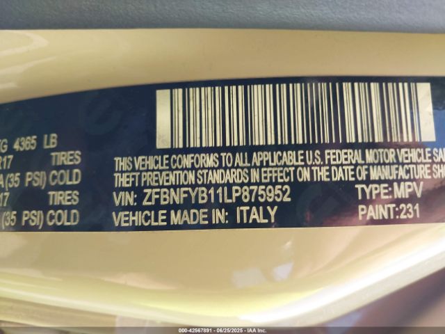 2020 FIAT 500X ZFBNFYB11LP875952 Photo 8