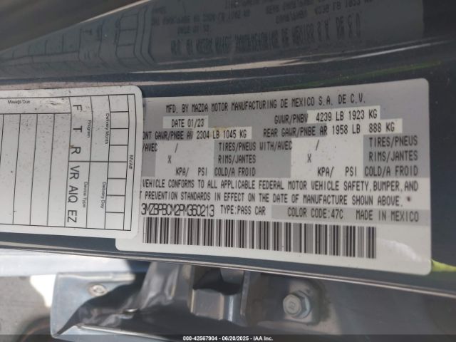 2023 MAZDA MAZDA3 3MZBPBCM2PM360213 Photo 8