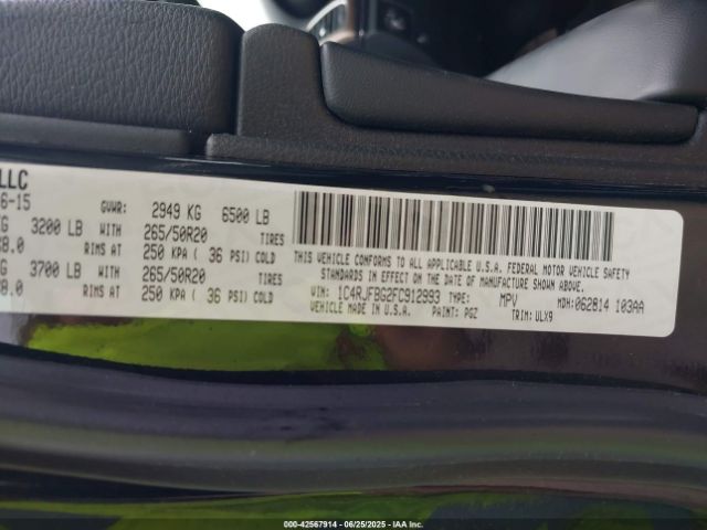 2015 JEEP GRAND CHEROKEE 1C4RJFBG2FC912993 Photo 8