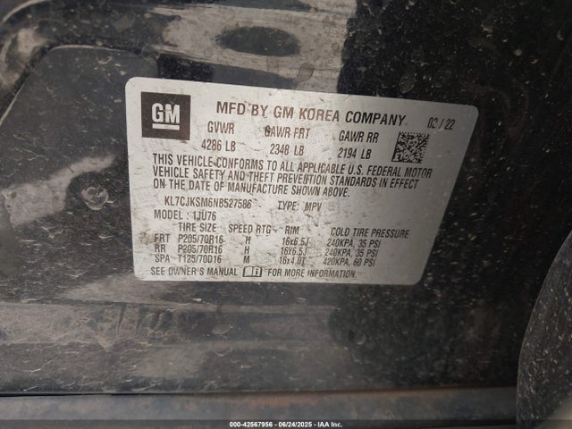 Chevrolet le2 2022 KL7CJKSM6NB527586 Image 9