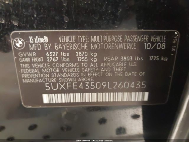 2009 BMW X5 5UXFE43509L260435 Photo 8