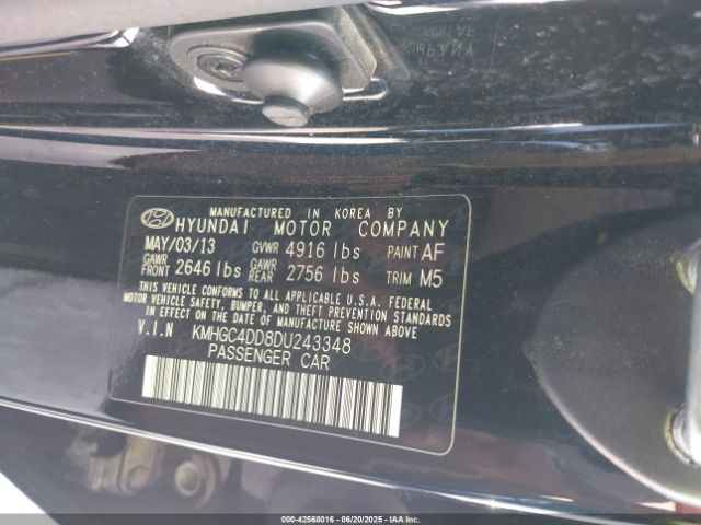 2013 HYUNDAI GENESIS KMHGC4DD8DU243348 Photo 8
