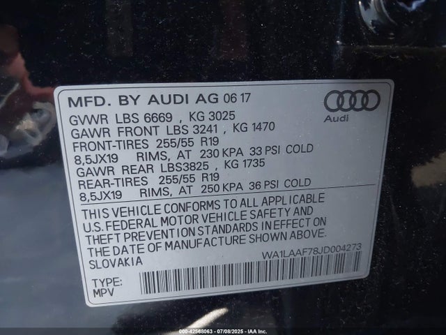 2018 AUDI Q7 WA1LAAF78JD004273 Photo 8