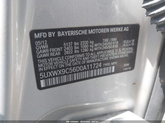 2013 BMW X3 5UXWX9C56D0A11724 Photo 8